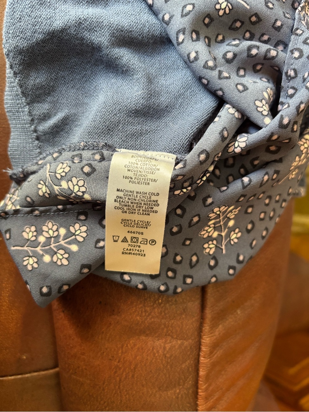 LOFT Blue Layered Eyelet Hem Tank Top - Picture 4 of 4